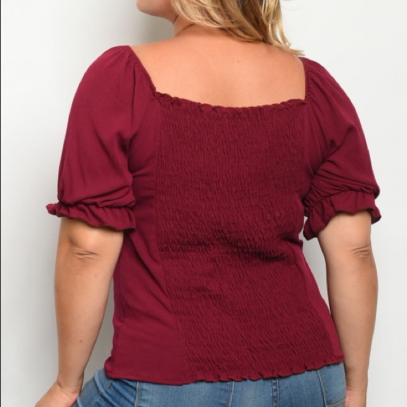 Burgundy Plus Size Top Sz 1X-3X - Picture 2 of 2